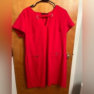 Tommy Hilfiger scuba hot pink crepe shift dress